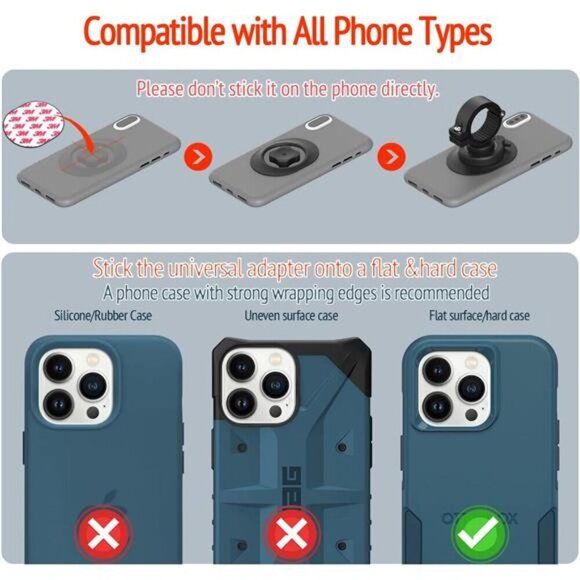 Bike Phone Holder, Aluminum Bike Phone Mount with Universal Adapter - Picture 7 of 8